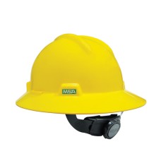 หมวกเซฟตี้ปีกรอบ ยี่ห้อ MSA V-Gard® Full Brim รองใน USA (สีเหลือง)