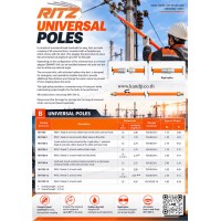 ไม้ฉนวน Universal Pole RITZ RH1760-4 ขนาด 2.37 ม. 2 หัว สำหรับงานไฟฟ้าแรงสูง