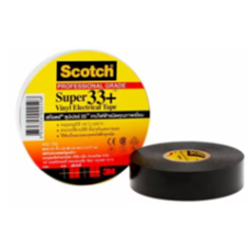 ELECTRICAL SPICING TAPE FOR HT AERIAL CABLE    3M™ Scotch® Super 33+ เทปพันสายไฟ PVC คุณภาพสูง สีดำ, 3/4นิ้ว x 66ฟุต, 1 ม้วน